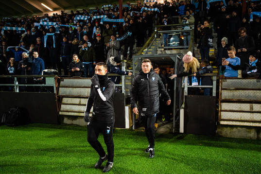 Malmö FFs ansvarig fystränare Ben Rosen och tränare Jon