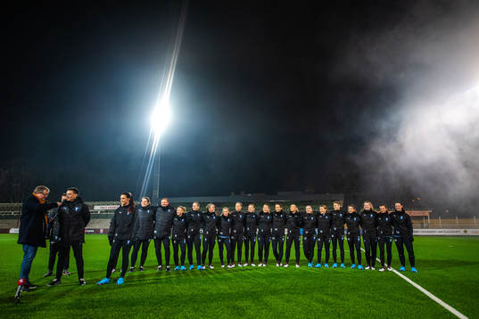 Malmö FFs tränare Fredrik Jahnfors och spelare
