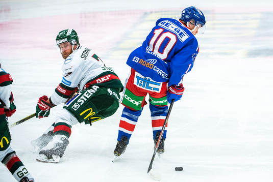 Oskarshamns Nicklas Heinerö och Frölundas Karl Stollery