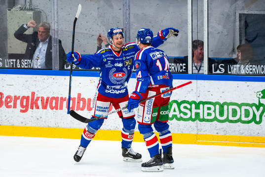 Oskarshamns Pontus Netterberg och Jonas Engström jublar
