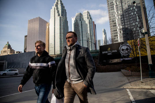 Andreas Johnsson of Toronto Maple Leafs and journalist