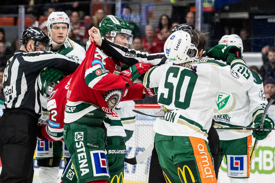 Frölundas Johan Sundström och Färjestads Sebastian