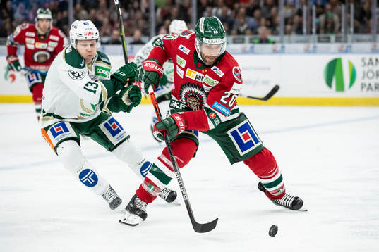 Frölundas Joel Lundqvist och Färjestads Daniel Viksten