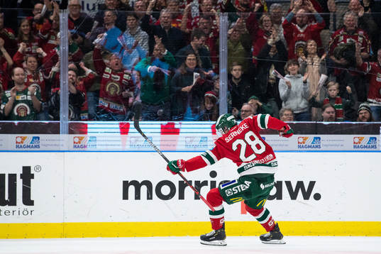 Frölundas Johan Sundström jublar