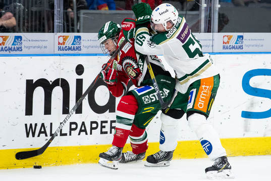 Frölundas Lucas Raymond och Färjestads Sebastian Erixon