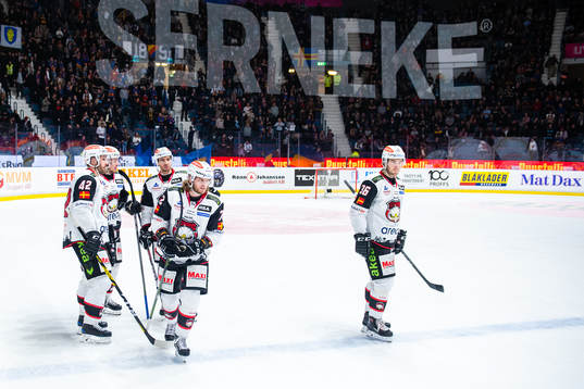 Malmö Redhawks Niklas Arell , Nicolai Meyer och Matias