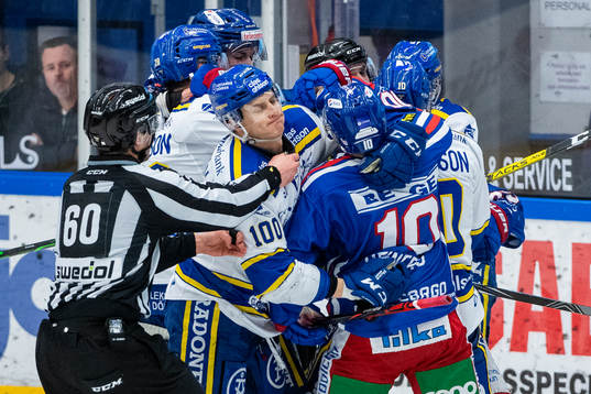 Leksands Martin Karlsson och Oskarshamns Nicklas Heinerö i