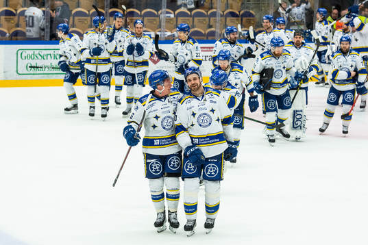 Leksands Johan Fransson och Patrik Zackrisson jublar