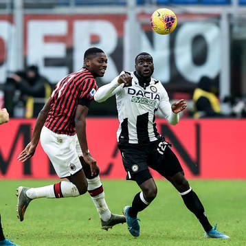 Ken Sema of Udinese and Rafael Leao of AC Milan