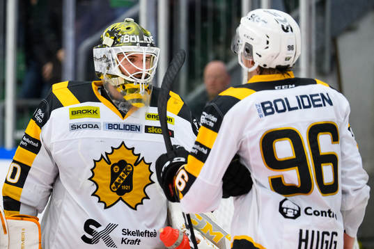 Skellefteås målvakt Gustaf Lindvall deppar