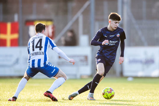 Odenses Jens Jakob Thomasen och Helsingborgs Armin Gigovic