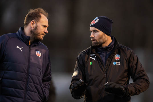 Helsingborgs Andreas Granqvist och tränare Olof Mellberg