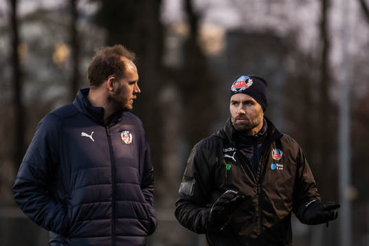 Helsingborgs Andreas Granqvist och tränare Olof Mellberg