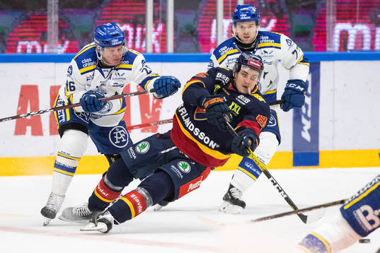 Leksands Patrik Zackrisson och Djurgårdens Michael Haga