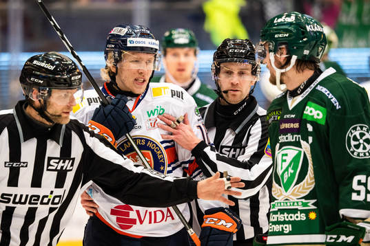 Växjös Marcus Sylvegård och Färjestads Linus Johansson