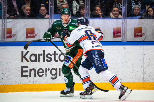Färjestads Gustav Rydahl och Växjös Linus Högberg