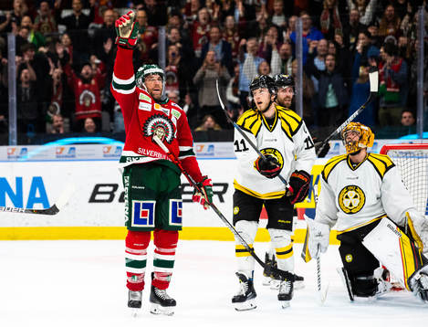 Frölundas Joel Lundqvist jublar