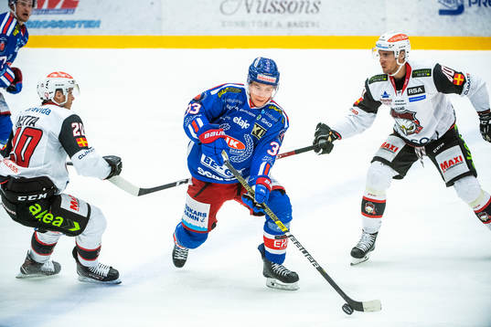 Oskarshamns Filiph Engsund och Malmö Redhawks Henrik Hetta