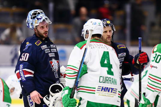 Linköpings målvakt Jonas Gustavsson och Rögles Kodie