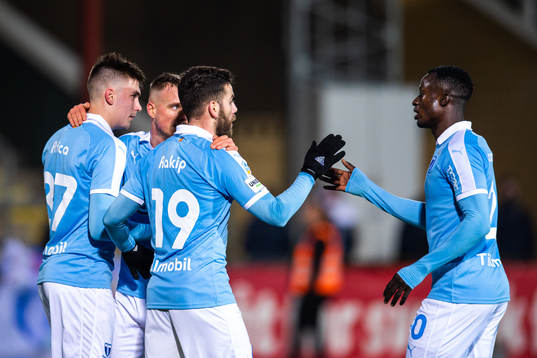 Malmö FFs Tim Prica , Eric Larsson, Erdal Rakip och Bonke