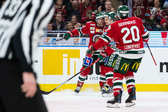 Frölundas Max Friberg jublar