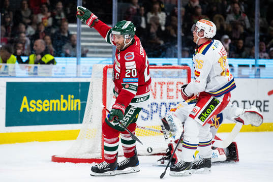 Frölundas Joel Lundqvist jublar
