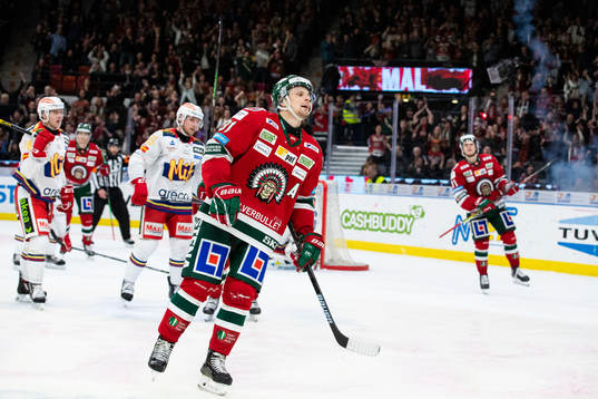 Frölundas Nicklas Lasu jublar
