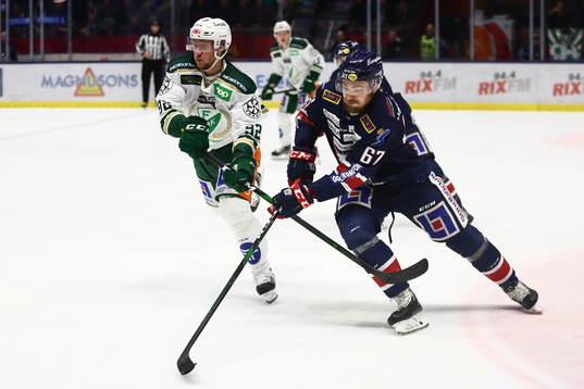Linköpings Jarno Kärki och Färjestads Jesper Olofsson