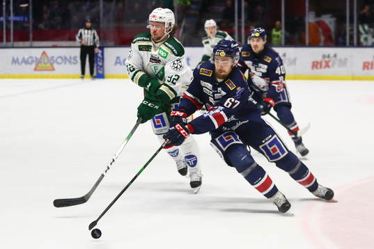 Linköpings Jarno Kärki och Färjestads Jesper Olofsson