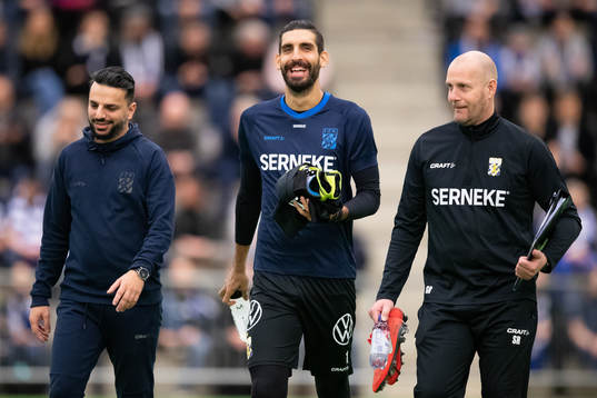 IFK Göteborgs tränare Poya Asbaghi, målvakt Ioannis