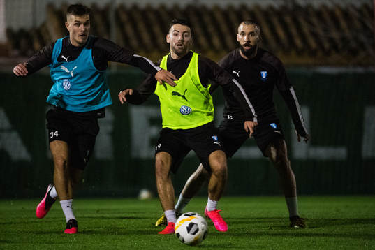 Malmö FFs Pavel Vagic, Erdal Rakip och Guillermo Molins