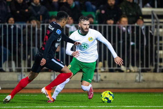 Midtjyllands Paulinho och Hammarbys Simon Sandberg