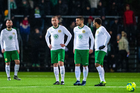 Hammarbys Darijan Bojanic , Vladimir Rodic och Serge-Junior