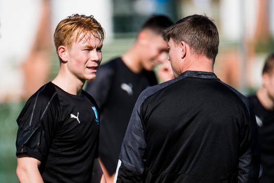 Linus Borgström och tränare Jon Dahl Tomasson
