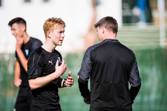 Linus Borgström och tränare Jon Dahl Tomasson