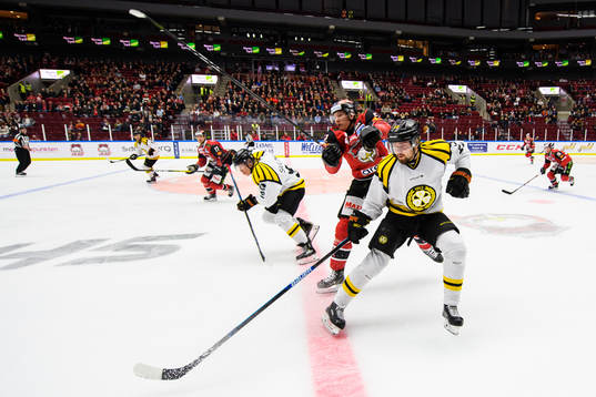 Brynäs Marcus Ersson och Malmö Redhawks Emil Sylvegård