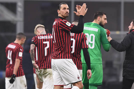 Zlatan Ibrahimovic of Milan celebrates