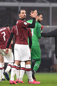 Zlatan Ibrahimovic of Milan celebrates