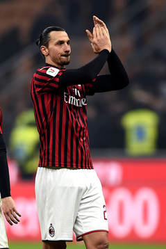 Zlatan Ibrahimovic of Milan celebrates