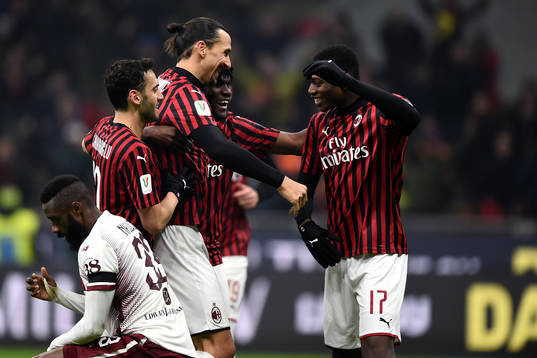 Zlatan Ibrahimovic of Milan celebrates