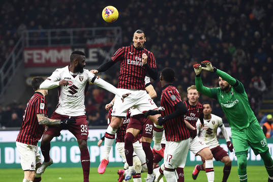 Zlatan Ibrahimovic of Milan celebrates