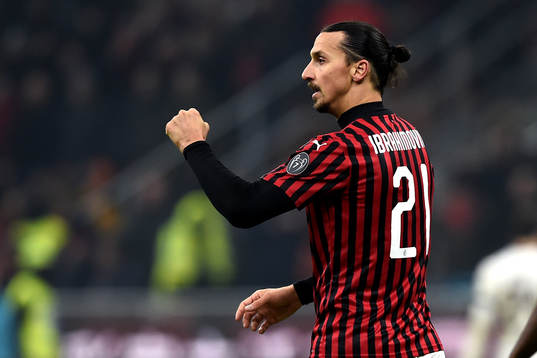 Zlatan Ibrahimovic of Milan celebrates