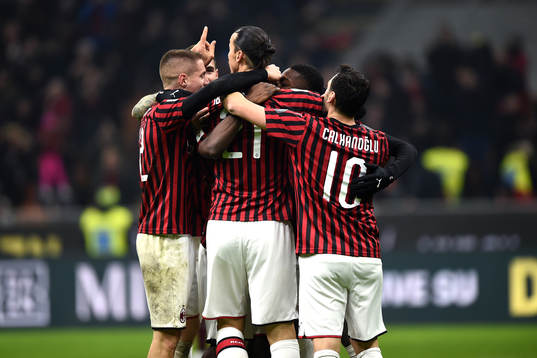 Zlatan Ibrahimovic of Milan celebrates