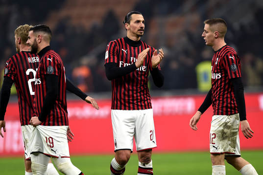 Zlatan Ibrahimovic of Milan celebrates