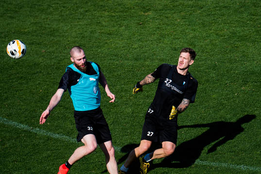 Jo Inge Berget och målvakt Johan Dahlin
