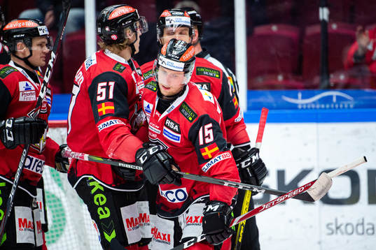 Malmö Redhawks Axel Wemmenborn jublar