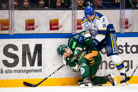 Färjestads Daniel Viksten och Leksands Daniel Gunnarsson