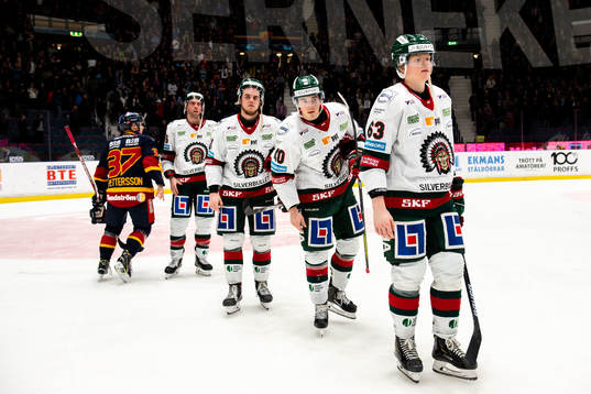Frölundas Samuel Fagemo, Joel Mustonen och Julius Bergman