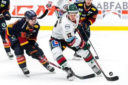 Djurgårdens Niclas Bergfors och Frölundas Max Friberg