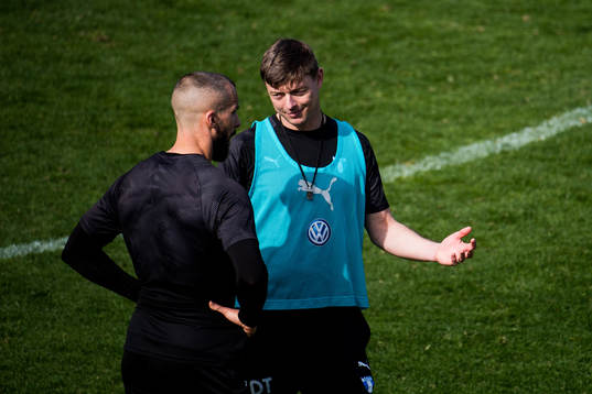 Guillermo Molins och tränare Jon Dahl Tomasson